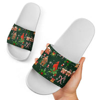 Love Cardinal Xmas Christmas Slide Sandals Xmas Holiday Patterns - Wonder Print Shop