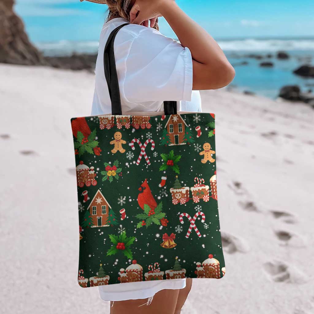 Love Cardinal Xmas Christmas Tote Bag Xmas Holiday Patterns - Wonder Print Shop