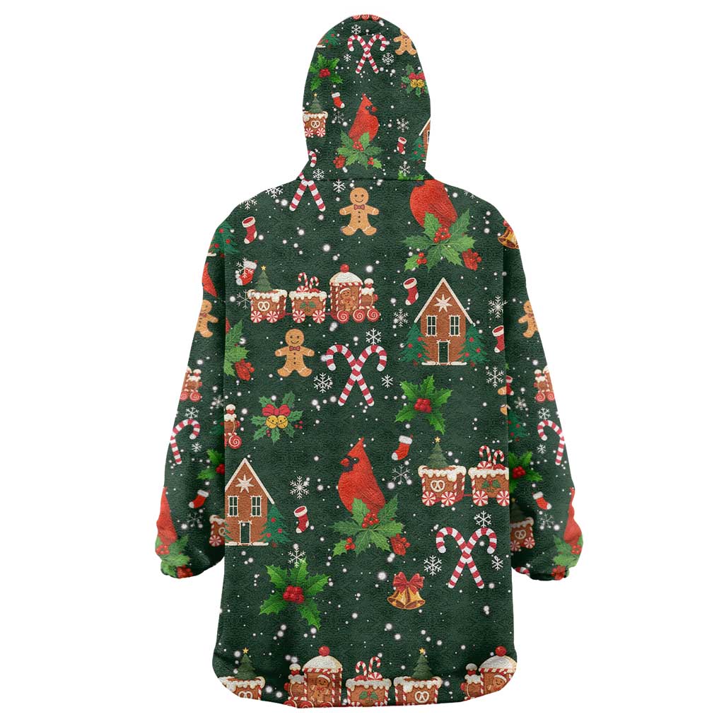 Love Cardinal Xmas Christmas Wearable Blanket Hoodie Xmas Holiday Patterns - Wonder Print Shop