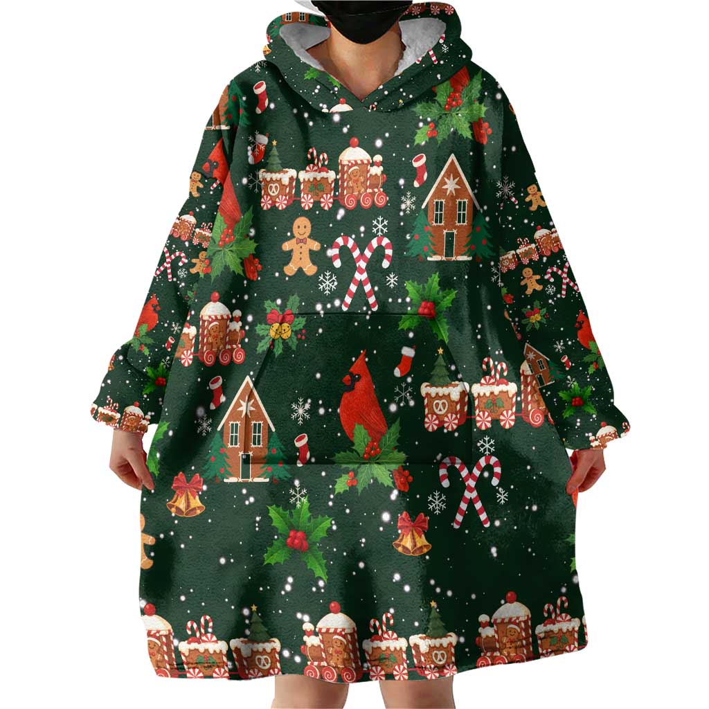 Love Cardinal Xmas Christmas Wearable Blanket Hoodie Xmas Holiday Patterns - Wonder Print Shop