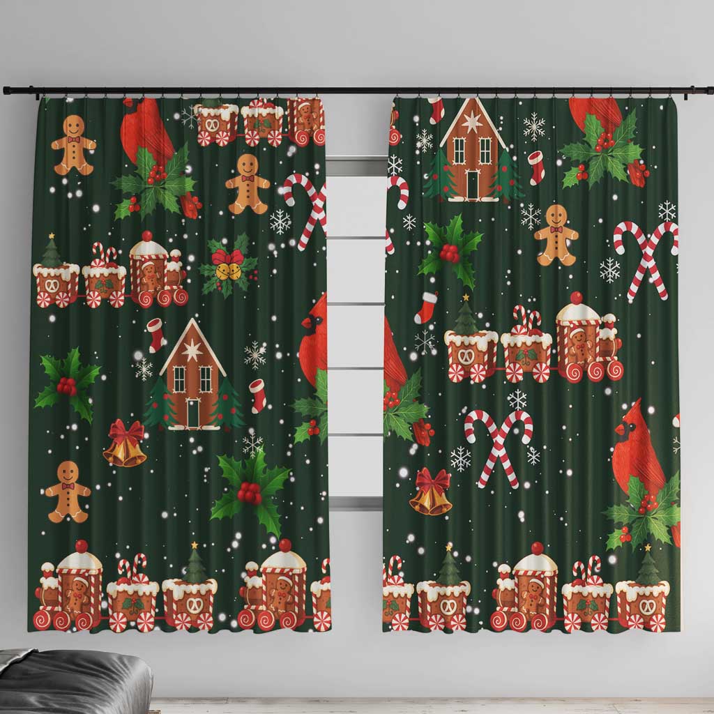 Love Cardinal Xmas Christmas Window Curtain Xmas Holiday Patterns - Wonder Print Shop