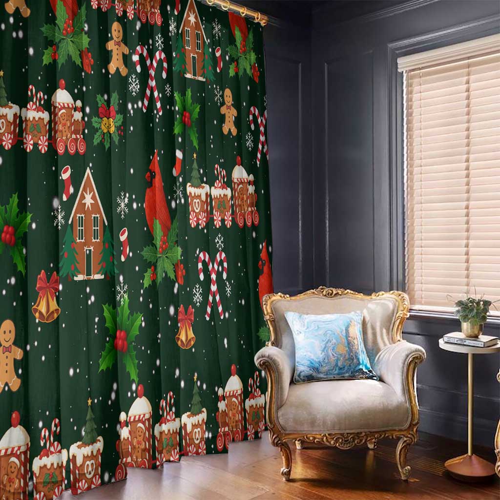 Love Cardinal Xmas Christmas Window Curtain Xmas Holiday Patterns - Wonder Print Shop