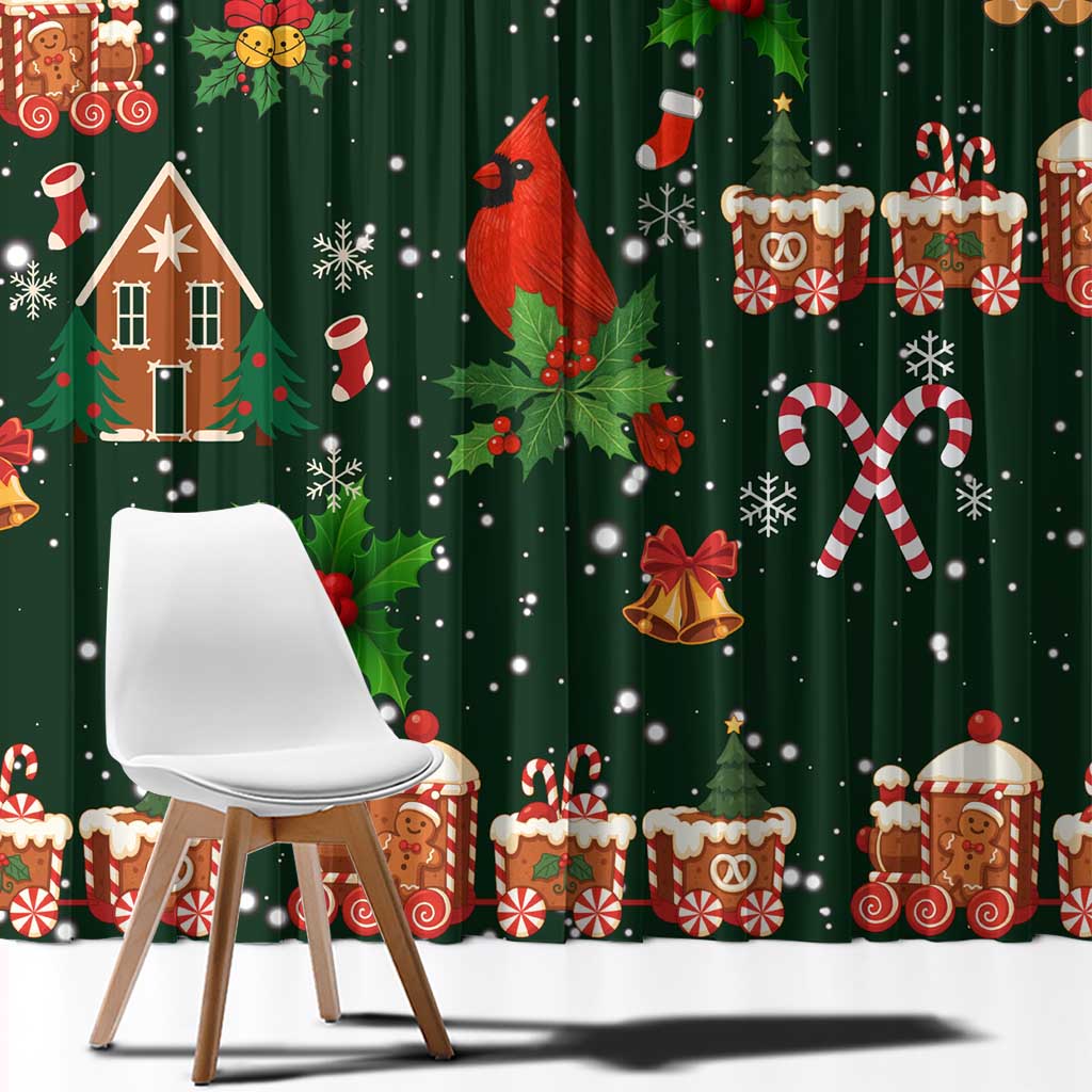 Love Cardinal Xmas Christmas Window Curtain Xmas Holiday Patterns - Wonder Print Shop