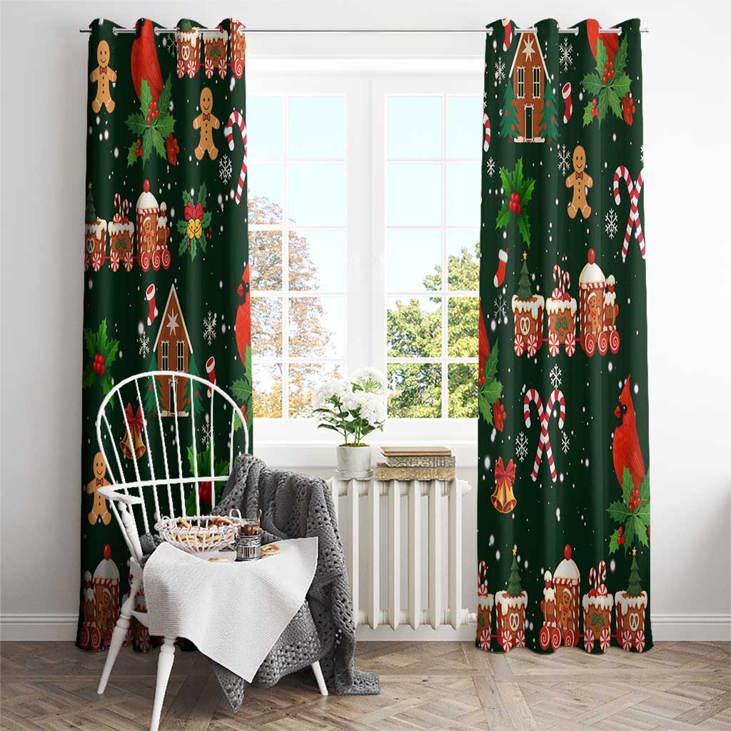 Love Cardinal Xmas Christmas Window Curtain Xmas Holiday Patterns - Wonder Print Shop
