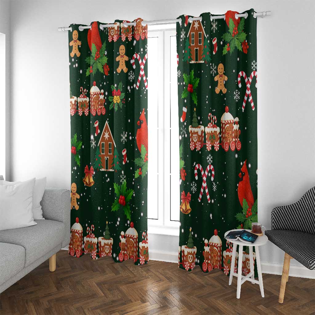 Love Cardinal Xmas Christmas Window Curtain Xmas Holiday Patterns - Wonder Print Shop