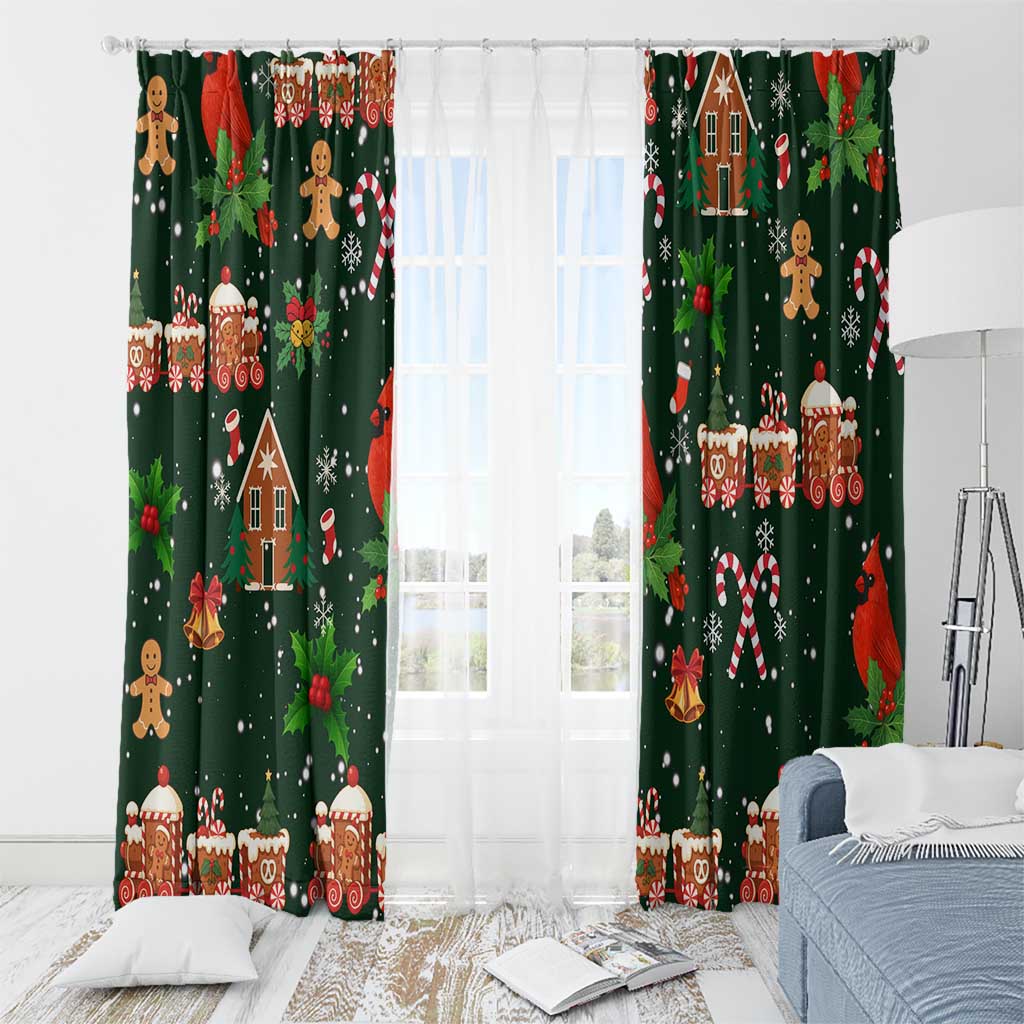 Love Cardinal Xmas Christmas Window Curtain Xmas Holiday Patterns - Wonder Print Shop