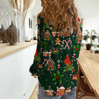 Love Cardinal Xmas Christmas Women Casual Shirt Xmas Holiday Patterns - Wonder Print Shop