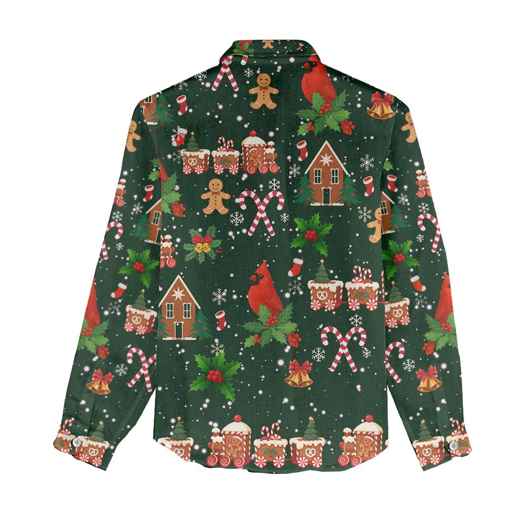 Love Cardinal Xmas Christmas Women Casual Shirt Xmas Holiday Patterns - Wonder Print Shop