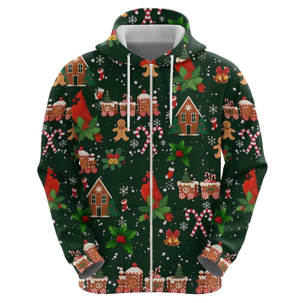 Love Cardinal Xmas Christmas Zip Hoodie Xmas Holiday Patterns - Wonder Print Shop