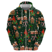 Love Cardinal Xmas Christmas Zip Hoodie Xmas Holiday Patterns - Wonder Print Shop