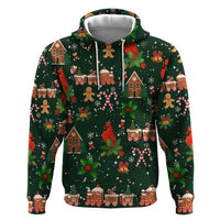Love Cardinal Xmas Christmas Zip Hoodie Xmas Holiday Patterns - Wonder Print Shop