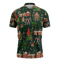 Love Cardinal Xmas Christmas Zipper Polo Shirt Xmas Holiday Patterns - Wonder Print Shop