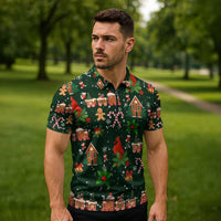 Love Cardinal Xmas Christmas Zipper Polo Shirt Xmas Holiday Patterns - Wonder Print Shop