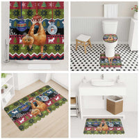 Cat Hanging on Xmas Tree Christmas Bathroom Set Xmas Holiday Patterns - Wonder Print Shop