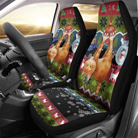 Cat Hanging on Xmas Tree Christmas Car Seat Cover Xmas Holiday Patterns - Wonder Print Shop