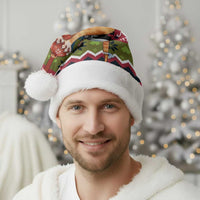 Cat Hanging on Xmas Tree Christmas Santa Hat Xmas Holiday Patterns - Wonder Print Shop