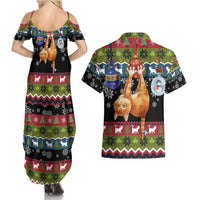 Cat Hanging on Xmas Tree Christmas Couples Matching Summer Maxi Dress and Hawaiian Shirt Xmas Holiday Patterns - Wonder Print Shop