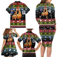 Cat Hanging on Xmas Tree Christmas Family Matching Long Sleeve Bodycon Dress and Hawaiian Shirt Xmas Holiday Patterns - Wonder Print Shop