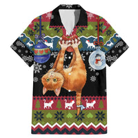 Cat Hanging on Xmas Tree Christmas Family Matching Mermaid Dress and Hawaiian Shirt Xmas Holiday Patterns - Wonder Print Shop