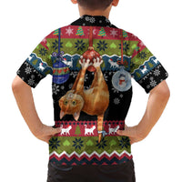 Cat Hanging on Xmas Tree Christmas Family Matching Off The Shoulder Long Sleeve Dress and Hawaiian Shirt Xmas Holiday Patterns - Wonder Print Shop