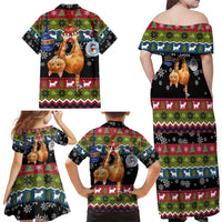 Cat Hanging on Xmas Tree Christmas Family Matching Off Shoulder Maxi Dress and Hawaiian Shirt Xmas Holiday Patterns - Wonder Print Shop