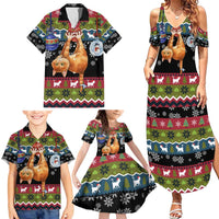 Cat Hanging on Xmas Tree Christmas Family Matching Summer Maxi Dress and Hawaiian Shirt Xmas Holiday Patterns - Wonder Print Shop