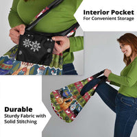 Cat Hanging on Xmas Tree Christmas Grocery Bag Xmas Holiday Patterns - Wonder Print Shop