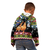 Cat Hanging on Xmas Tree Christmas Kid Hoodie Xmas Holiday Patterns - Wonder Print Shop