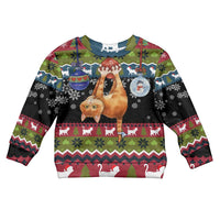 Cat Hanging on Xmas Tree Christmas Kid Ugly Christmas Sweater Xmas Holiday Patterns - Wonder Print Shop