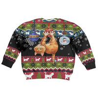Cat Hanging on Xmas Tree Christmas Kid Ugly Christmas Sweater Xmas Holiday Patterns - Wonder Print Shop