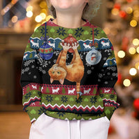 Cat Hanging on Xmas Tree Christmas Kid Ugly Christmas Sweater Xmas Holiday Patterns - Wonder Print Shop