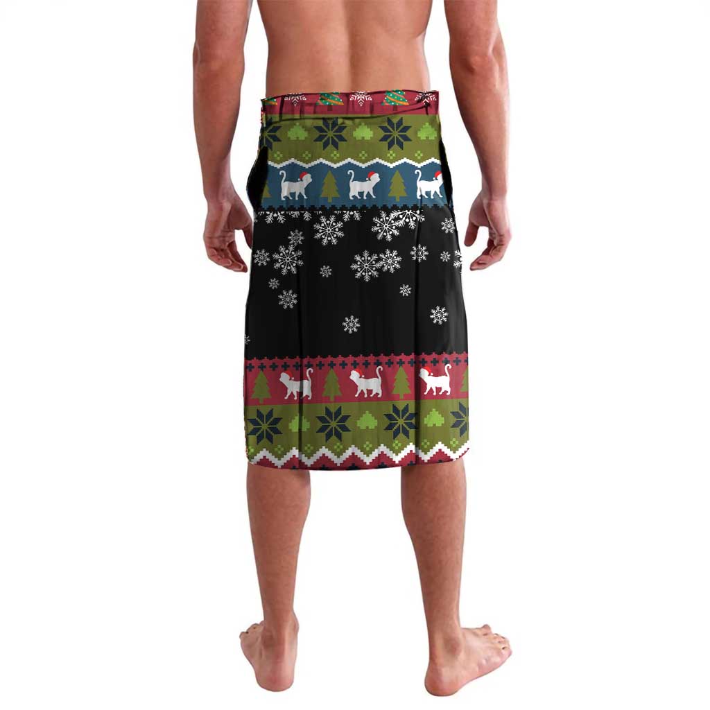 Cat Hanging on Xmas Tree Christmas Lavalava Xmas Holiday Patterns - Wonder Print Shop