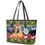 Cat Hanging on Xmas Tree Christmas Leather Tote Bag Xmas Holiday Patterns - Wonder Print Shop