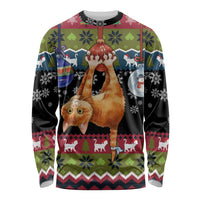 Cat Hanging on Xmas Tree Christmas Long Sleeve Shirt Xmas Holiday Patterns - Wonder Print Shop