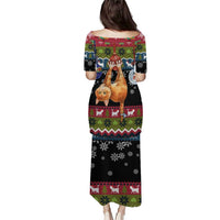 Cat Hanging on Xmas Tree Christmas Puletasi Xmas Holiday Patterns - Wonder Print Shop