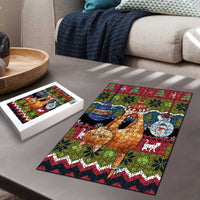 Cat Hanging on Xmas Tree Christmas Puzzle Xmas Holiday Patterns - Wonder Print Shop