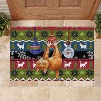 Cat Hanging on Xmas Tree Christmas Rubber Doormat Xmas Holiday Patterns - Wonder Print Shop