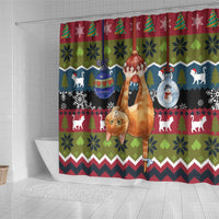 Cat Hanging on Xmas Tree Christmas Shower Curtain Xmas Holiday Patterns - Wonder Print Shop