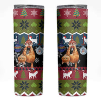 Cat Hanging on Xmas Tree Christmas Skinny Tumbler Xmas Holiday Patterns - Wonder Print Shop