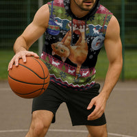 Cat Hanging on Xmas Tree Christmas Sleeveless Hoodie Xmas Holiday Patterns - Wonder Print Shop