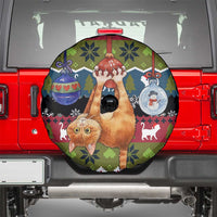 Cat Hanging on Xmas Tree Christmas Spare Tire Cover Xmas Holiday Patterns - Wonder Print Shop