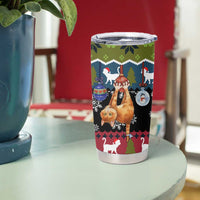 Cat Hanging on Xmas Tree Christmas Tumbler Cup Xmas Holiday Patterns - Wonder Print Shop