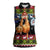 Cat Hanging on Xmas Tree Christmas Women Sleeveless Polo Shirt Xmas Holiday Patterns - Wonder Print Shop