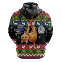Cat Hanging on Xmas Tree Christmas Zip Hoodie Xmas Holiday Patterns - Wonder Print Shop