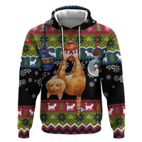 Cat Hanging on Xmas Tree Christmas Zip Hoodie Xmas Holiday Patterns - Wonder Print Shop