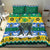 Gabon Christmas Bedding Set with Black Panthers Carrying Tree and Green Yellow Snowflake Pattern - Wonder Print Shop