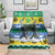 Gabon Christmas Blanket with Black Panthers Carrying Tree and Green Yellow Snowflake Pattern - Wonder Print Shop