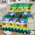 Gabon Christmas Blanket with Black Panthers Carrying Tree and Green Yellow Snowflake Pattern - Wonder Print Shop