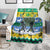 Gabon Christmas Blanket with Black Panthers Carrying Tree and Green Yellow Snowflake Pattern - Wonder Print Shop