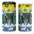 Gabon Christmas 4 in 1 Can Cooler Tumbler with Black Panthers Carrying Tree and Green Yellow Snowflake Pattern - Wonder Print Shop